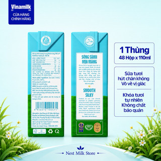 Sữa Tươi Nguyên Chất Tiệt Trùng Green Farm 100% không đường Hộp 110ml - Thùng 48 Hộp