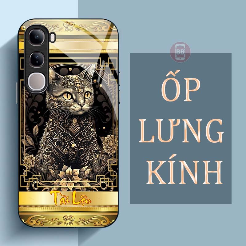 Ốp Lưng Cho VIVO V40 LITE/ Y19S/ Y19S PRO Mặt Lưng Kính Cường Lực In Hình 12 con giáp Tài Lộc