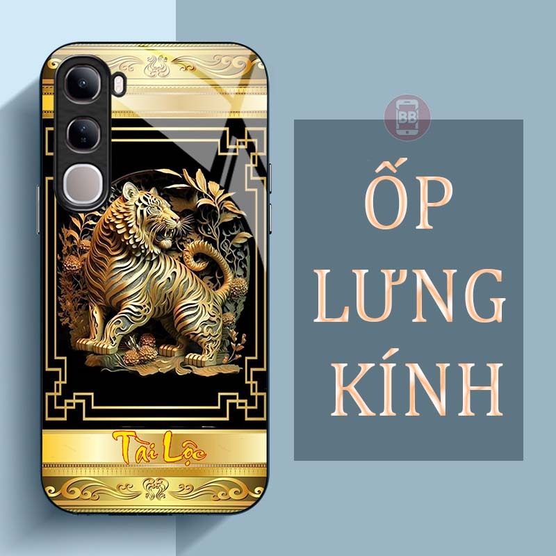 Ốp Lưng Cho VIVO V40 LITE/ Y19S/ Y19S PRO Mặt Lưng Kính Cường Lực In Hình 12 con giáp Tài Lộc
