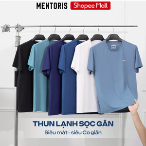 Áo Thun Nam MENTORIS Chất Thun Lạnh Gân Sọc, Form Gọn Người,Mặc Thoải Mái MTS02