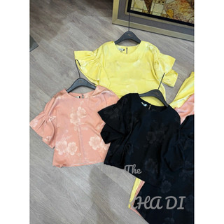 Sét áo lụa tầm vân hoa tay bèo + quần xuông