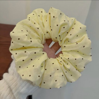 Scrunchies cột tóc voan tiểu thư chấm bi phồng cỡ lớn dây cột tóc nữ thời trang Hàn Quốc