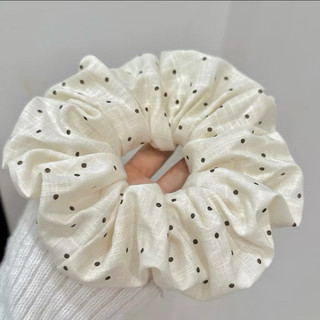 Scrunchies cột tóc voan tiểu thư chấm bi phồng cỡ lớn dây cột tóc nữ thời trang Hàn Quốc