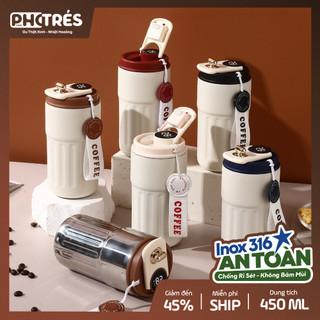 Ly giữ nhiệt cà phê Photres cốc giữ nhiệt hiển thị nhiệt độ inox 316 cốc cà phê văn phòng
