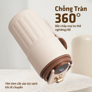 Ly giữ nhiệt cà phê Photres cốc giữ nhiệt hiển thị nhiệt độ inox 316 cốc cà phê văn phòng