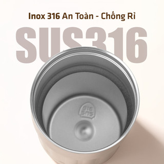 Ly giữ nhiệt cà phê Photres cốc giữ nhiệt hiển thị nhiệt độ inox 316 cốc cà phê văn phòng