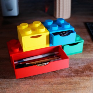Hộp Đựng Đồ Mini Dáng Gạch Xếp Hình, Ngăn Kéo Để Bàn Decor Góc Làm Việc Gọn Gàng