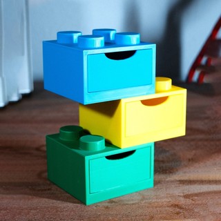Hộp Đựng Đồ Mini Dáng Gạch Xếp Hình, Ngăn Kéo Để Bàn Decor Góc Làm Việc Gọn Gàng