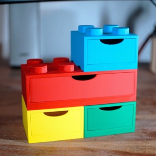 Hộp Đựng Đồ Mini Dáng Gạch Xếp Hình, Ngăn Kéo Để Bàn Decor Góc Làm Việc Gọn Gàng