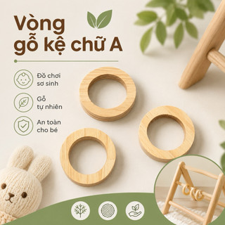 Khoen tròn treo kệ chữ a, Đồ chơi treo nôi cho trẻ sơ sinh Chàng Trai Gỗ