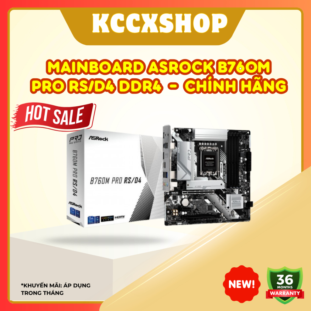 Mainboard ASRock B760M Pro RS/D4 DDR4  -  chính hãng bảo hành 3 năm | BigBuy360 - bigbuy360.vn