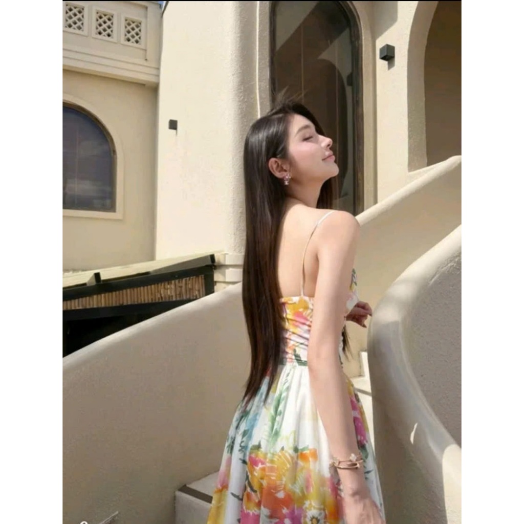 ĐẦM MAXI 2 DÂY HỌA TIẾT HOA DÁNG DÀI ĐI BIỂN QUYẾN RŨ | VÁY NỮ HOT TREND 2026 BY CHAMIE STORE VA7037