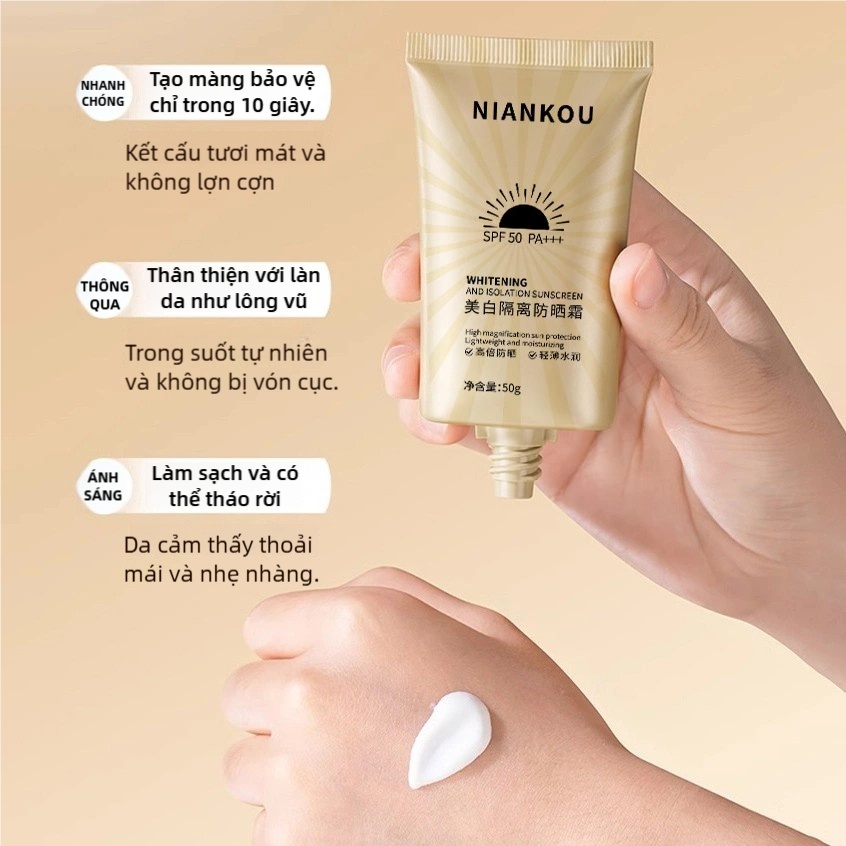 【BÁN CHẠY】 Kem Chống Nắng SPF50 PA+++ 50g Nâng Tone Dưỡng Ẩm Chống Tia UV