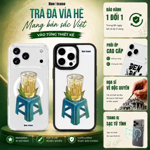Ốp Lưng Cho iPhone 12 13 14 15 16 17 Chống Sốc Và Ố Vàng Trong Suốt In Hình Trà Đá Vỉa Hè