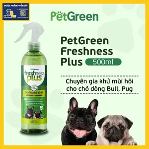 Xịt Khử Mùi Thú Cưng PetGreen Freshness Plus 500ml - Khử Khuẩn Giống Chó Nặng Mùi Pull, Pug