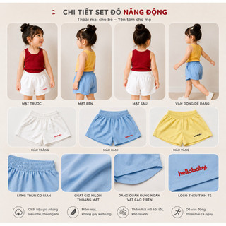 Set đồ mùa hè cho bé BATALA KIDS, bộ mùa hè cho bé trai bé gái QUẦN SHORT GIÓ ÁO BA lỖ TĂM cho bé từ 1-6 tuổi