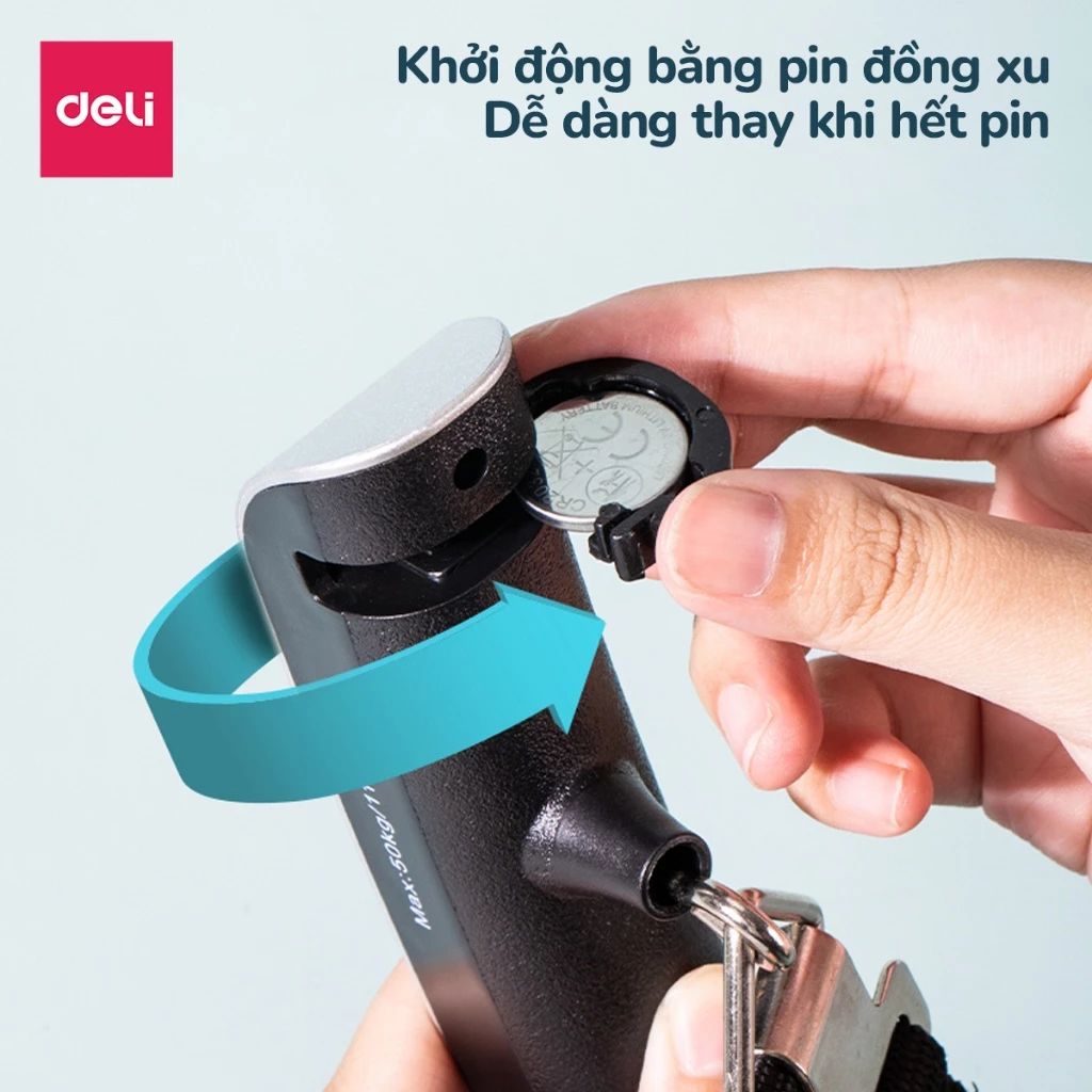 Cân điện tử Deli cầm tay mini Chính Hãng Cân 50kg Cân Hành Lý Vali Gói Kiện Hàng Chính Xác