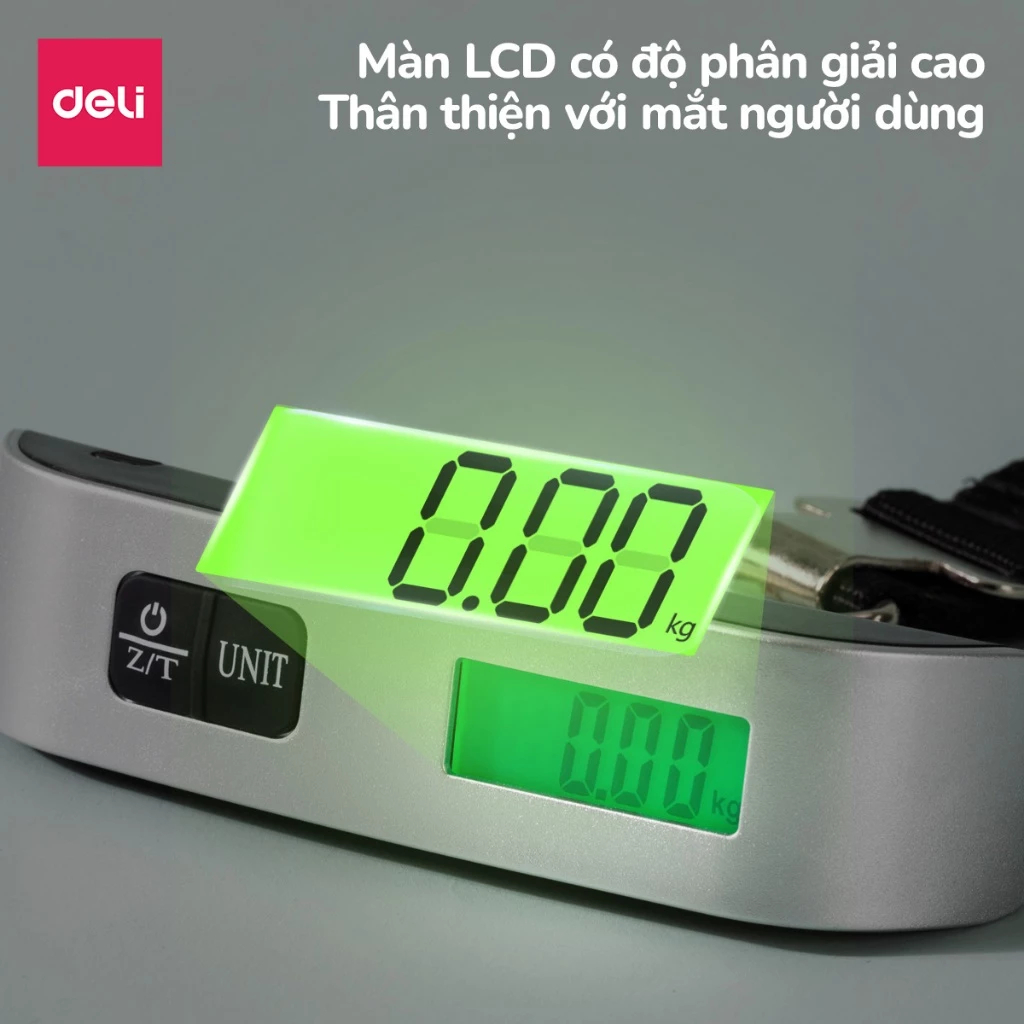 Cân điện tử Deli cầm tay mini Chính Hãng Cân 50kg Cân Hành Lý Vali Gói Kiện Hàng Chính Xác