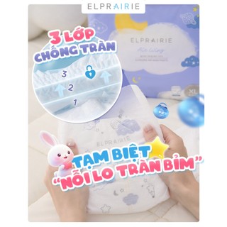 [ĐƯỢC CHỌN QUÀ] Combo 10 Bịch Tã/Bỉm Quần Ban Đêm ELPRAIRIE AIR WING Siêu Thấm Hút, Chống Hăm, Chống Tràn