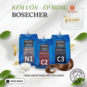 Kem Uốn Ép Nóng Collagen Bosecher N1 C2 C3 Chính Hãng 1000ml - Duỗi Uốn Tóc Chuyên Nghiệp Cho Salon