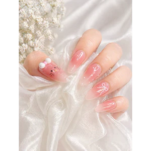 Nailbox [Mã M29] Hello Kitty Mắt Mèo Tone Hồng From Oval Xinh Xắn Dễ Thương Thiết Kế Độc Đáo Cho Móng Tay