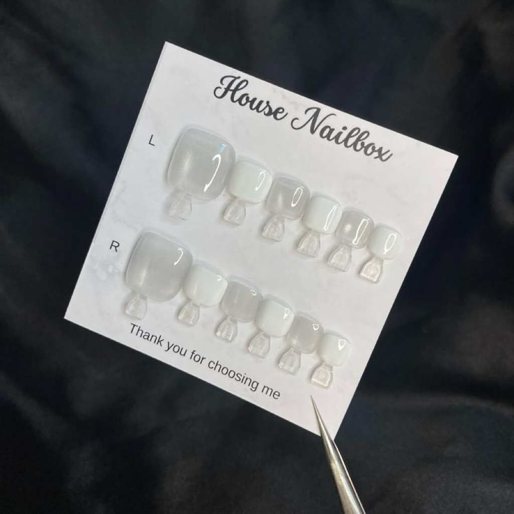Nailbox [ Mã C05 ] Nail Chân Trơn Phối Xám Mắt mèo - Thiết kế tinh tế, phù hợp cho mọi dịp
