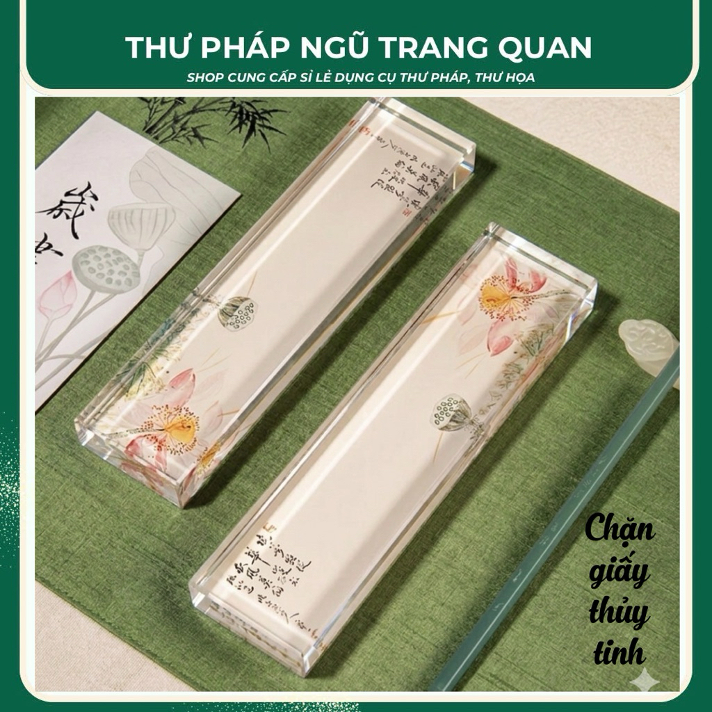 Chặn giấy pha lê họa tiết cổ phong cho người viết thư pháp