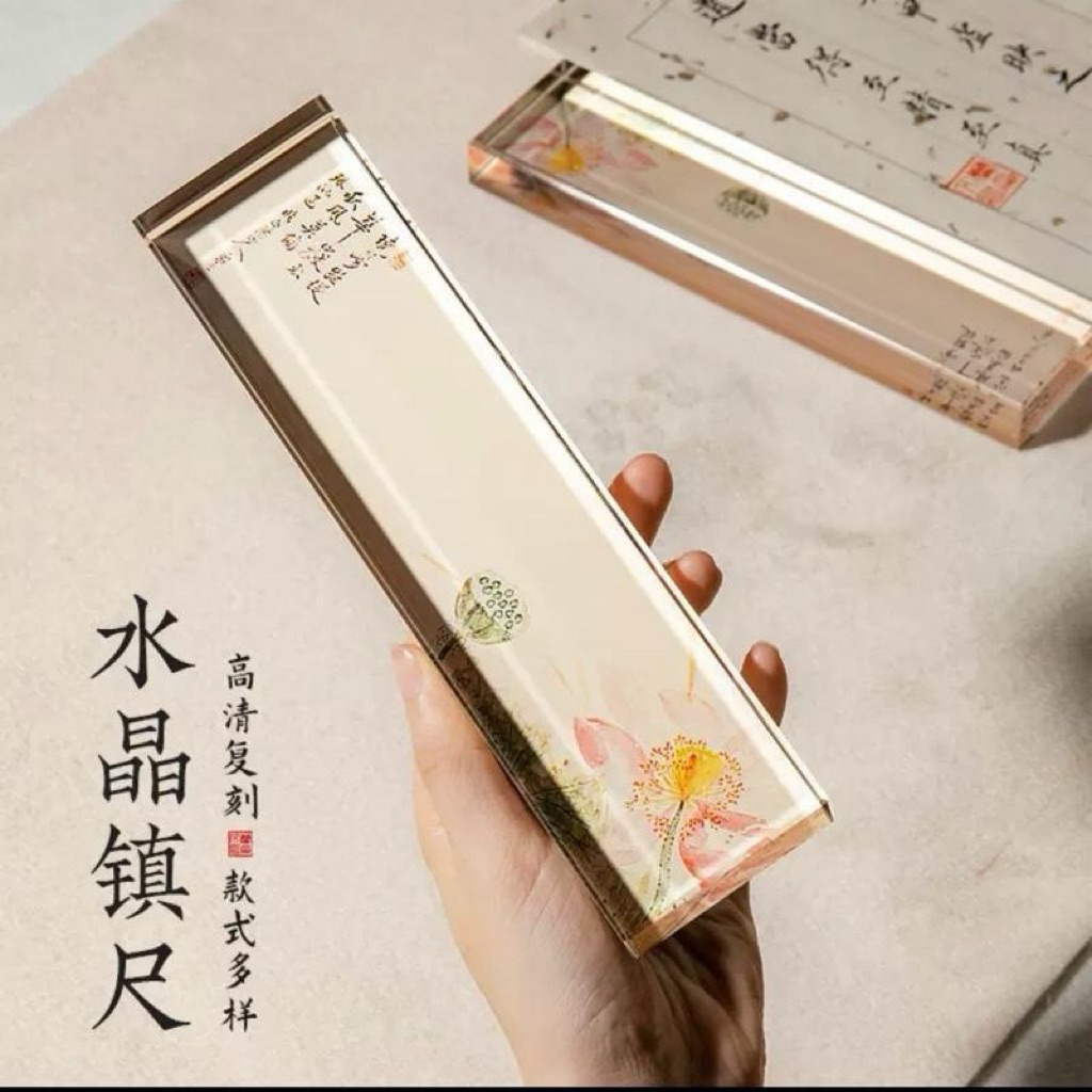 Chặn giấy pha lê họa tiết cổ phong cho người viết thư pháp