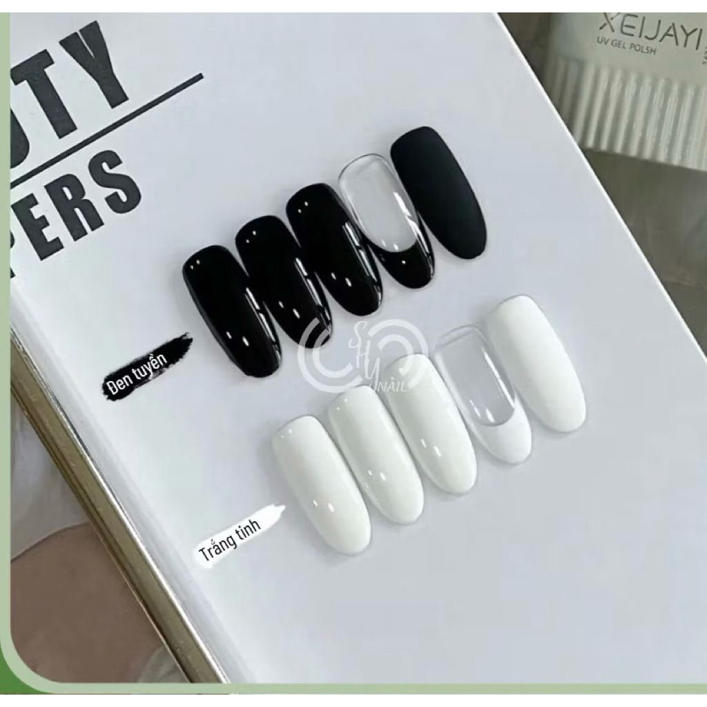 Sơn gel đen - trắng nhà xeijayi sẵn ship ạ