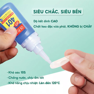 Keo Đa Năng 401 Hàn Quốc Siêu Chắc Dán Móng Úp Charm Đá Phụ Kiện Khô Nhanh Loại 20G