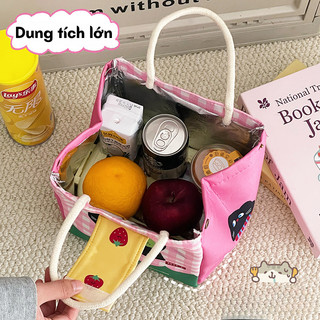Túi Đựng Hộp Cơm Giữ Nhiệt Cao Cấp, Túi Đựng Cơm Văn Phòng Có Quai Cầm Chống Nước Tiện Lợi Đi Học Đi Làm Hằng Ngày