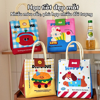 Túi Đựng Hộp Cơm Giữ Nhiệt Cao Cấp, Túi Đựng Cơm Văn Phòng Có Quai Cầm Chống Nước Tiện Lợi Đi Học Đi Làm Hằng Ngày