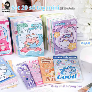 Set 20 Sổ Tay Mini Kẻ Ngang Hoạt Hình – Sổ Ghi Chú 32 Trang Cute Nhỏ Gọn Cho Học Sinh Sinh Viên