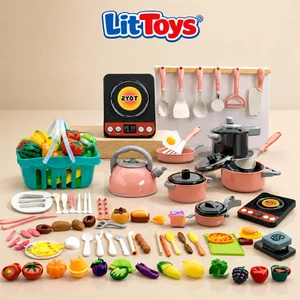 Bộ Đồ Chơi Nhà Bếp Nhiều Món ToysLit Playhouse Mô Phỏng Đồ Dùng Nấu Ăn, Có Hộp Đựng Đồ Chơi Cho Bé