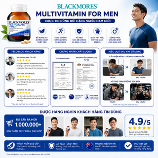 [CHÍNH HÃNG] Viên uống vitamin tổng hợp cho nam giới Blackmores 50 viên tăng năng lượng giảm mệt mỏi