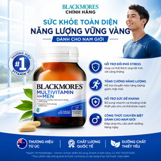 [CHÍNH HÃNG] Viên uống vitamin tổng hợp cho nam giới Blackmores 50 viên tăng năng lượng giảm mệt mỏi