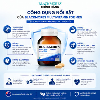 [CHÍNH HÃNG] Viên uống vitamin tổng hợp cho nam giới Blackmores 50 viên tăng năng lượng giảm mệt mỏi