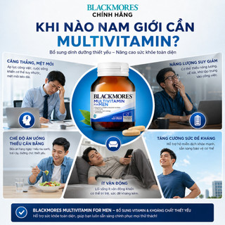 [CHÍNH HÃNG] Viên uống vitamin tổng hợp cho nam giới Blackmores 50 viên tăng năng lượng giảm mệt mỏi