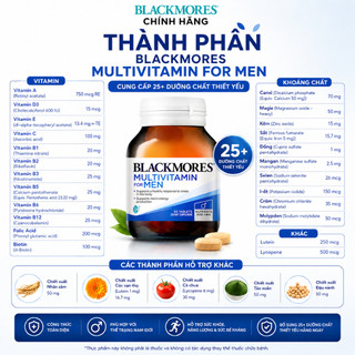 [CHÍNH HÃNG] Viên uống vitamin tổng hợp cho nam giới Blackmores 50 viên tăng năng lượng giảm mệt mỏi