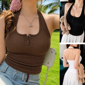 Áo Ba Lỗ Bigsize Nữ Nút Ngực,Áo Croptop Nút Tháo Được Vải Thun Gân Mềm Mại Co Giãn G46