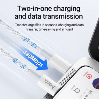Cáp sạc nhanh Hoco X56 TypeC to TypeC 60W, dài 1M (Trắng) - Phụ Kiện Nhất Tín