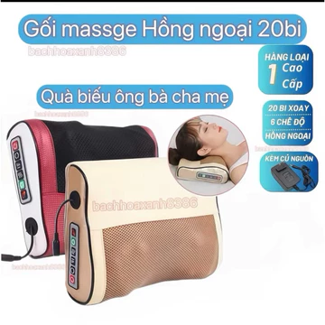 Gối Massage Hồng Ngoại 20 Bi Cao Cấp Mát-xa Hồng Ngoại Toàn Thân Giảm Đau Nhức Mỏi may massager