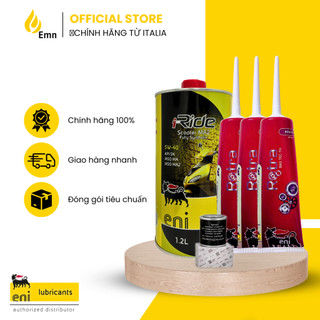 (Nhập khẩu) Combo Eni Scooter MA2 5W40 1.2L + Lọc nhớt + 3 Nhớt láp Eni 80W90 (Vespa/Piaggio)
