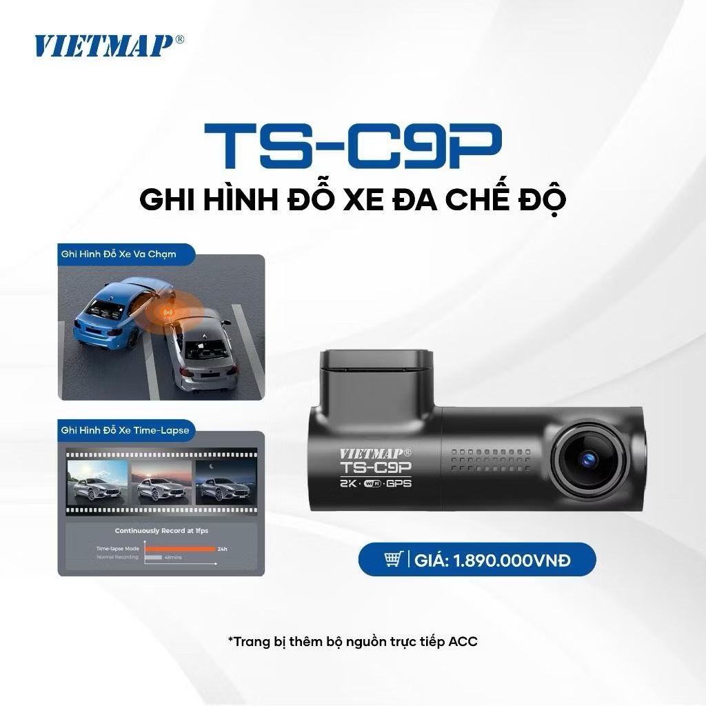 [HCM] Camera Hành Trình VIETMAP TS-C9P, Độ Phân Giải 2K Tích Hợp GPS