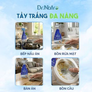 Siêu Tẩy Đa Năng Dr.Natro Làm Sạch Mọi Bề Mặt, Khử Khuẩn 500ml Tẩy Dầu Mỡ, An Toàn Da Tay.