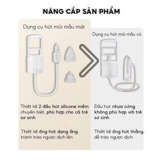 Homee.cok Hút Mũi Cho Bé Sơ Sinh - Dụng Cụ Hút Dịch Mũi Silicone Mềm, Thông Mũi Dễ Thở, An Toàn, Dễ Vệ Sinh