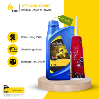 (Nhập khẩu) Combo nhớt máy xe tay ga Eni Scooter 10W40 0.8L + Nhớt Láp 80W90 120ML