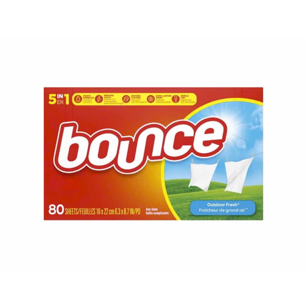 Giấy thơm quần áo Bounce và Kirkland hương tự nhiên, kiểm soát tĩnh điện, chống nhăn, dùng máy sấy và tủ quần áo 80Miếng