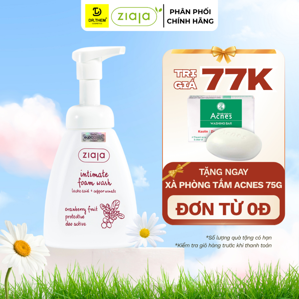 Ziaja Intima Bọt Vệ Sinh Thảo Dược Siêu Dịu Nhẹ, Khử Mùi Hiệu Quả - Ziaja Intimate Foam Wash 250ml- Dr Thêm