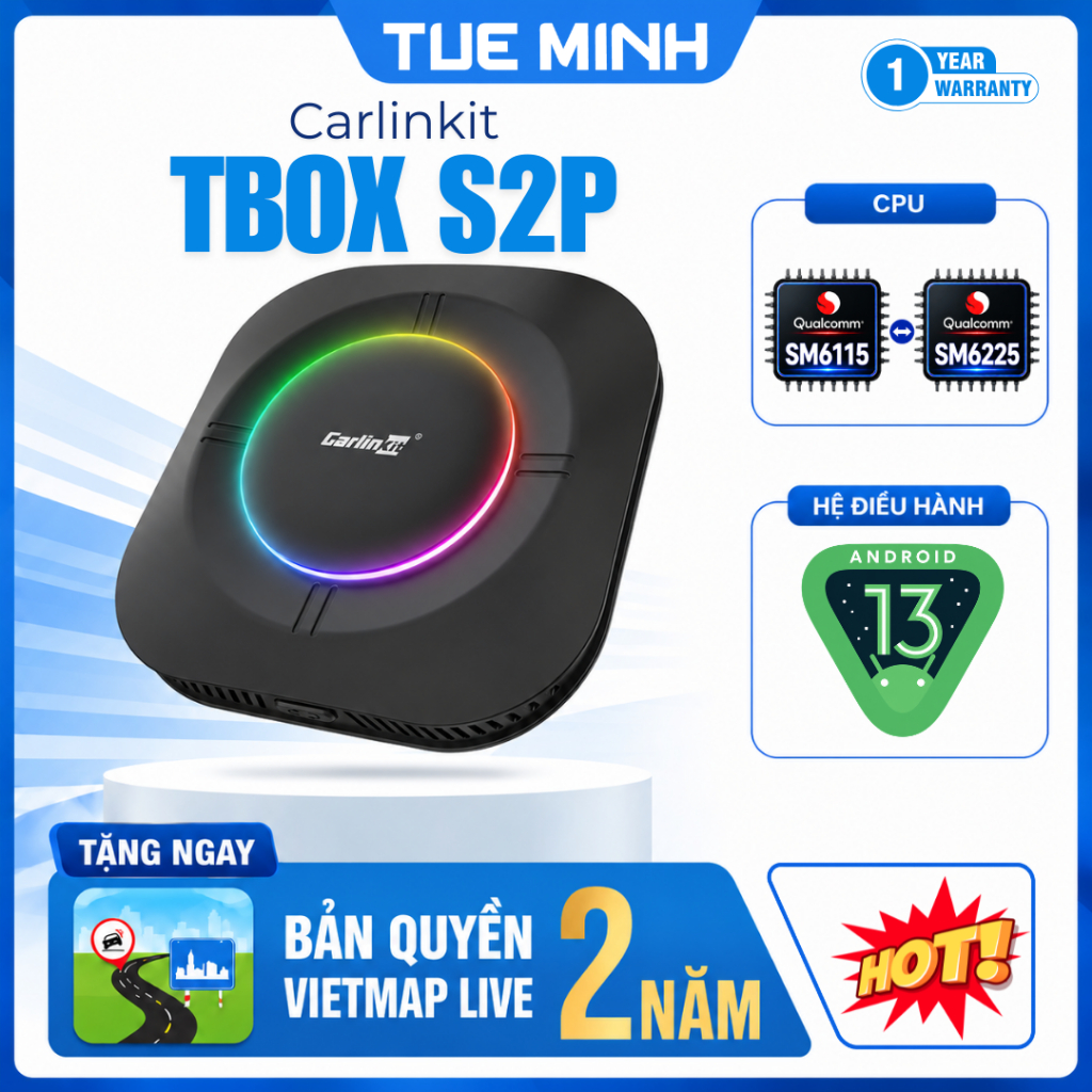 Android Box ô tô Carlinkit Tbox S2P - Tặng key bản quyền Vietmap Live 2 ...